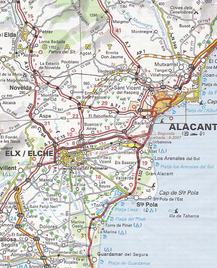 Catral Map - Costa Blanca - Spain